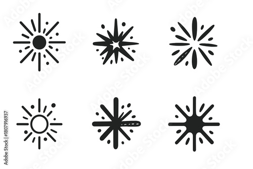 Big Bang Logo Variations. big bang. Icon set. Set Logo of big bang: cosmic particles scattering in space. harmonious logo variations of the same emblematic