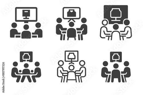 Product Prototype Icons. A Business Team Creating a Product Prototype in a Design Studio. Icon set. Set Logo of Product Prototyping: product mockup