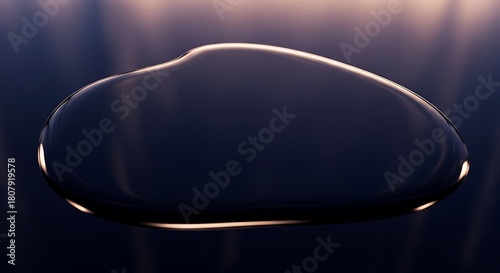 Luminous shape on dark backdrop evokes mystery and contemplation