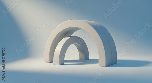 Minimalist arches on gradient background, a refined aesthetic presentation