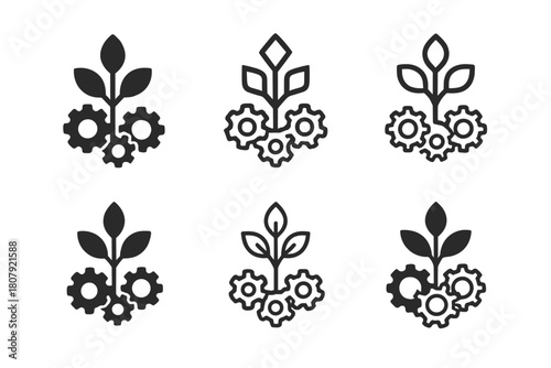 Economic Recovery Icons. economic recovery after crises. Icon set. Set Logo of economic recovery after crises: phoenix rising from coins. harmonious logo