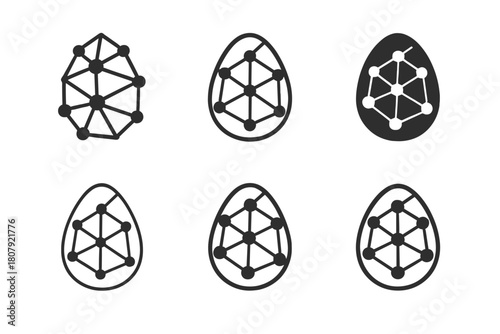 Business Incubator Logos. Business incubator. Icon set. Set Logo of business incubator: seedling sprouting from digital network base. harmonious logo