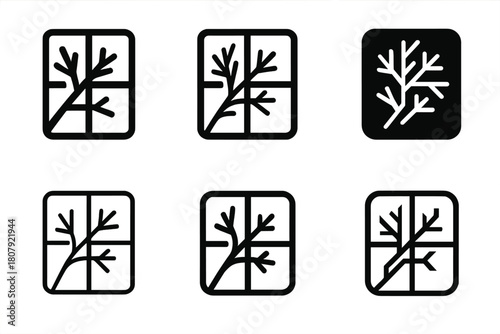 Freezing Process Icons. The process of freezing. Icon set. Set Logo of The process of freezing: phase change diagram from liquid to solid. harmonious logo