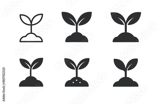 Biodiversity Emblem Variations. Nature walks in unspoiled environments. Icon set. Set Logo of biodiversity: bird and tree forming a single emblem. harmonious