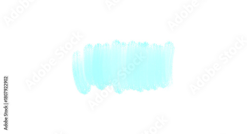 Bright Aqua Cyan Paint Brush Stroke Texture Block Isolated Design Element