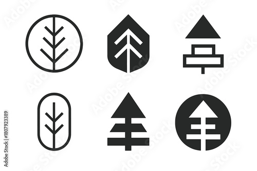 Scandinavian Style Logos. Scandinavian style. Icon set. Set Logo of Scandinavian style: nordic pattern ornament. harmonious logo variations of the same