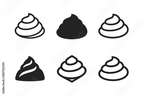 Mashed Potato Emblems. Mashed potato mound. Icon set. Set Logo of mashed potato mound: elegant dining plate with creamy mashed potato dome. harmonious logo