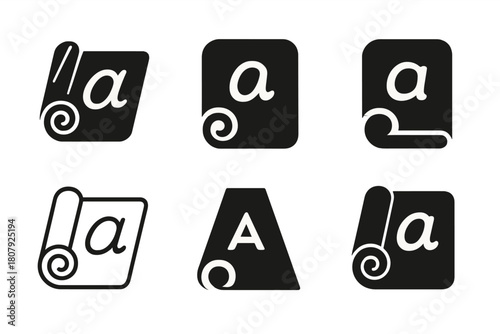 Custom Fitness Logos. Personalized fitness equipment. Icon set. Set Logo of personalized fitness equipment: gym bag monogram. harmonious logo variations of the