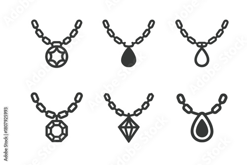 Jewelry Logo Icons. Creating jewelry. Icon set. Set Logo of creating jewelry: jeweler?s loupe magnifying a diamond. harmonious logo variations of the same