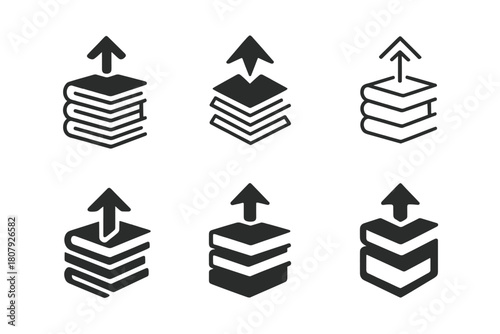 Study Skills Icons. Study skills. Icon set. Set Logo of study skills: calendar and clock symbolizing organized learning. harmonious logo variations of the same