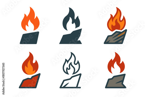 War Icon Variations. War. Icon set. Set Logo of War: abstract globe with crack symbolizing global tension. harmonious logo variations of the same emblematic