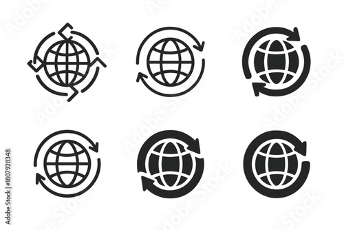 Sustainability Goals Icons. Corporate sustainability goals. Icon set. Set Logo of Corporate Sustainability Goals: renewable energy wind turbine in corporate