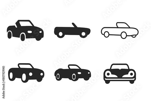 Classic Vehicle Logos. Classic vehicles. Icon set. Set Logo of Classic vehicles: Retro bus. harmonious logo variations of the same emblematic concept, each