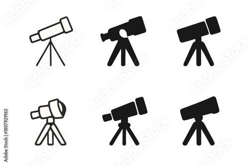 Physics Logo Variations. Physics. Icon set. Set Logo of Physics: Planet with orbit. harmonious logo variations of the same emblematic concept, each with