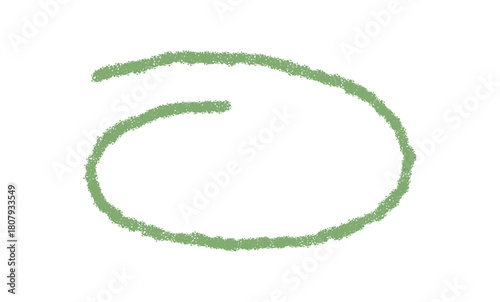 Chalk sketch round frame with green outline forms the main border. Circular label and underline for text accent on a clean background. Minimal style aligns with subtle border or label use.