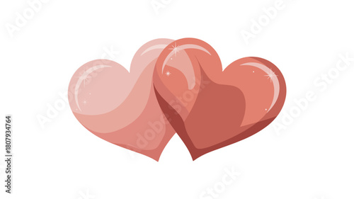 Two intertwined hearts that represent a beautiful love relationship.