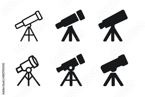 Physics Logo Variations. Physics. Icon set. Set Logo of Physics: Planet with orbit. harmonious logo variations of the same emblematic concept, each with