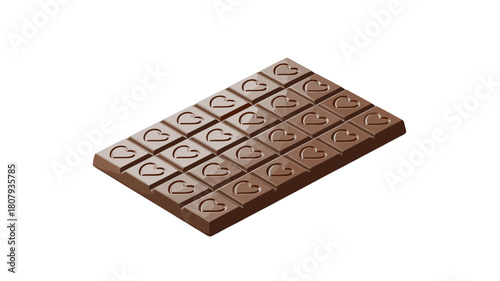 A delicious chocolate bar with heart-shaped pieces, perfect for satisfying a sweet tooth.
