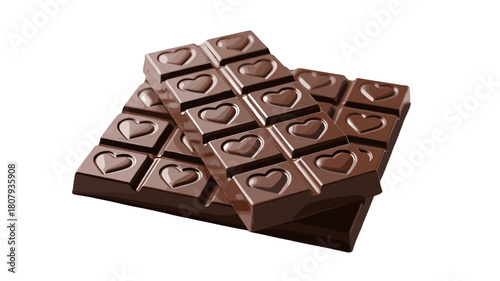 Delicious chocolate bars stacked together, offering a sweet treat.