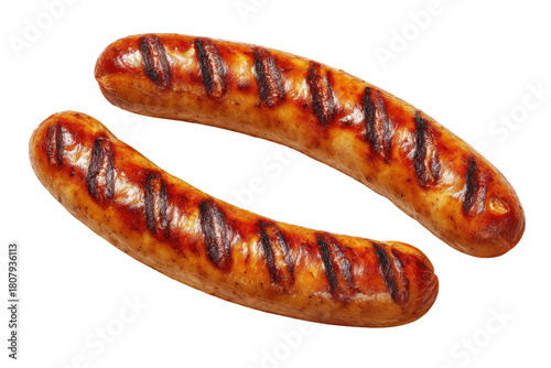 Two grilled sausages