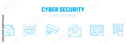 Understanding cyber security hacker attack and data protection with cloud security concept icon set editable stock vector illustration