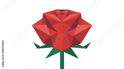 A geometric representation of a beautiful rose in full bloom.
