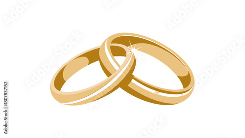 Two intertwined golden rings representing commitment and love.