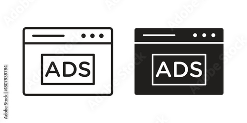 Ad icon flat simple icon. Liner version - stock vector.