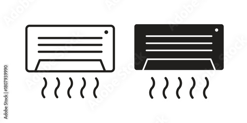 Air conditioner icon flat simple icon. Liner version - stock vector.