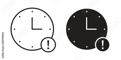 Alarm exclamation icon flat simple icon. Liner version - stock vector.
