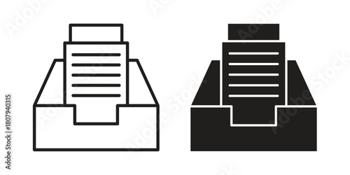 Archive icon flat simple icon. Liner version - stock vector.