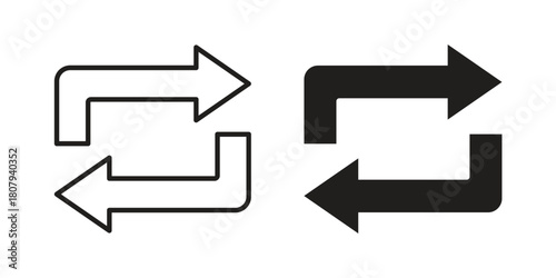 Arrows repeat icon flat simple icon. Liner version - stock vector.