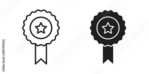 Badge icon flat simple icon. Liner version - stock vector.