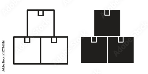 Boxes icon flat simple icon. Liner version - stock vector.