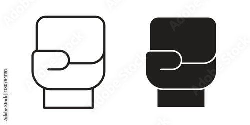 Boxing glove icon flat simple icon. Liner version - stock vector.