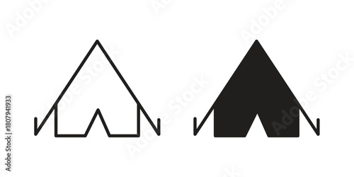 Camping icon flat simple icon. Liner version - stock vector.