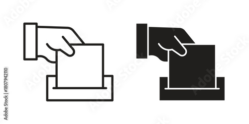 Ballot icon flat simple icon. Liner version - stock vector.