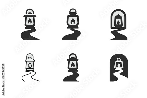 Quiet Leadership Icons. Quiet leadership. Icon set. Set Logo of quiet leadership: calm leader silhouette. harmonious logo variations of the same emblematic