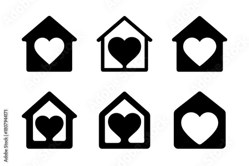 Family Mental Health Icons. Supporting mental health within the family structure. Icon set. Set Logo of Supporting mental health within the family structure: