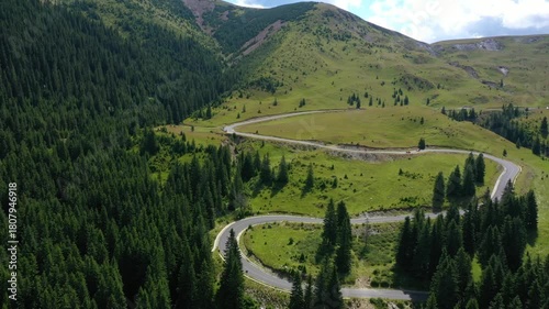 view of famous romanian road Transfagaras