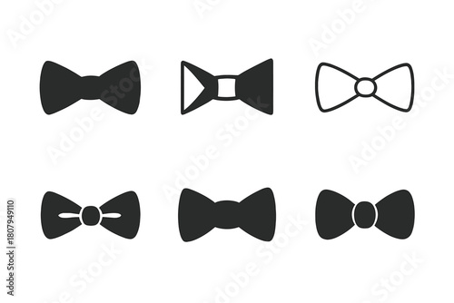 Fashion Accessory Icons. Fashion accessories. Icon set. Set Logo of fashion accessories: bow tie. harmonious logo variations of the same emblematic concept,