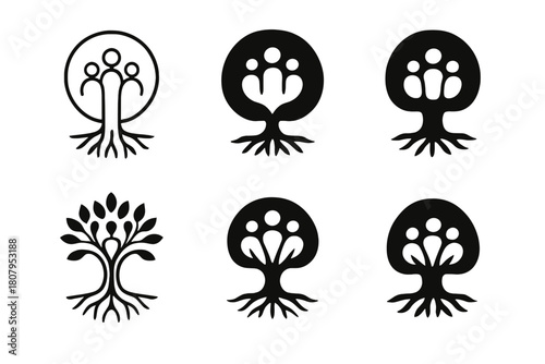 Family Vision Logos. Creating a family vision board. Icon set. Set Logo of Family vision board: Calendar with checkmarks. harmonious logo variations of the