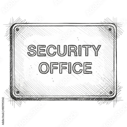Stylized security office sign illustration, ideal for safety and protection themes