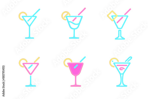 Nightlife Logo Variations. Nightlife. Icon set. Set Logo of Nightlife: Dancing silhouettes. harmonious logo variations of the same emblematic concept, each