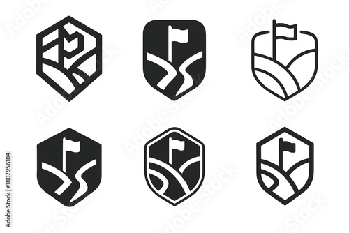 Battlefront Logo Variations. Battlefront. Icon set. Set Logo of Battlefront: Crossed rifles. harmonious logo variations of the same emblematic concept, each