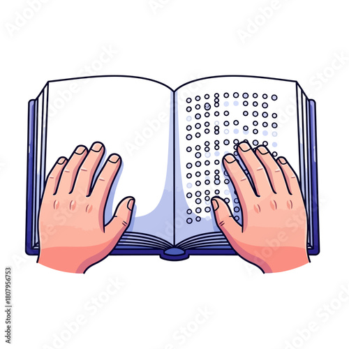 Reading a braille book with hands, illustrating the world of tactile reading for the visually impaired