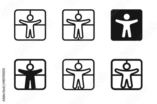 Accessible UI Icon Set. Accessible user interface (UI) design. Icon set. Set Logo of accessible user interface (UI) design: universal design grid. harmonious