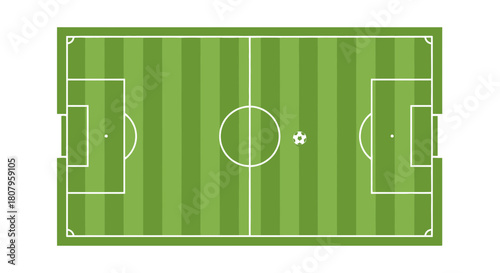 Top View of a Professional Soccer Field with Markings and Goals.