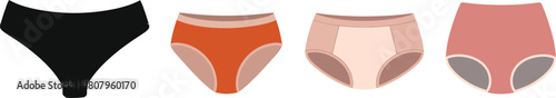 Period Underwear or Comfort Panties Vector Illustration