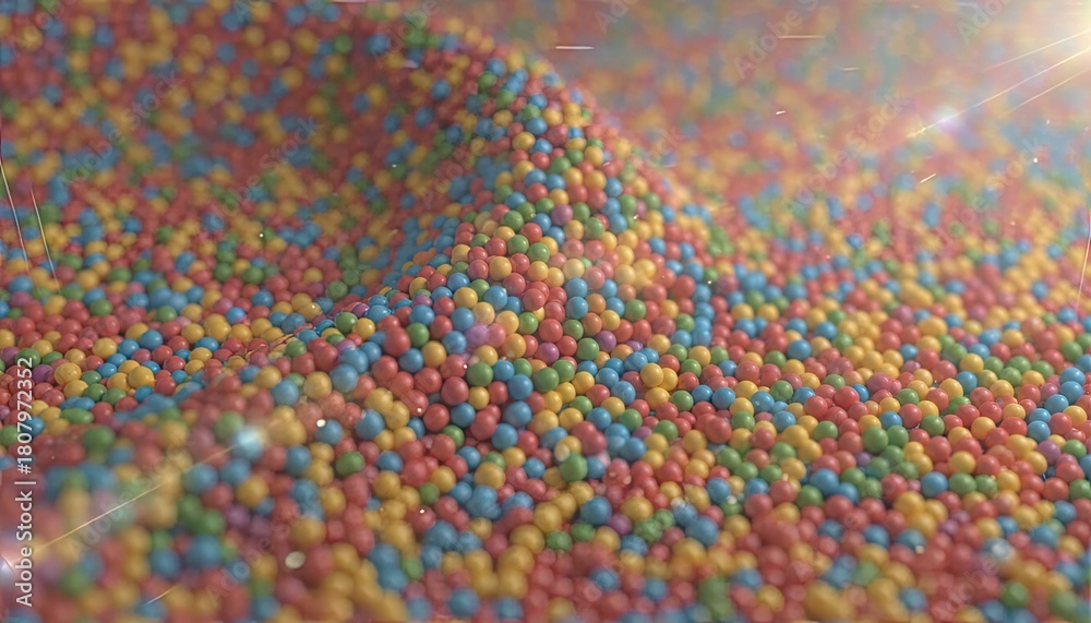 Obraz premium Close Up Of A Colorful Ball Pit With Gentle Waves And Soft Lighting